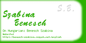 szabina benesch business card